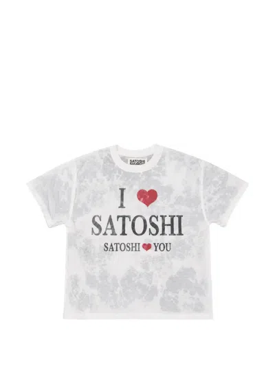 Satoshi Nakamoto Slogan-print Cotton T-shirt In White