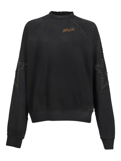Satoshi Nakamoto Star-embellished Sweatshirt In Black