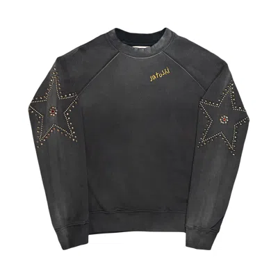 Pre-owned Satoshi Nakamoto Star Studded Crewneck 'black' | Men's Size L