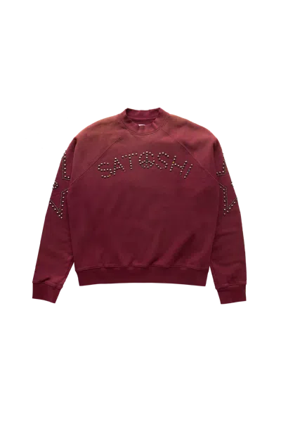 Satoshi Nakamoto Star Studded Crewneck Red