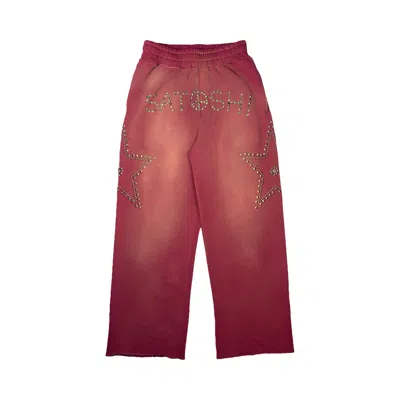 Pre-owned Satoshi Nakamoto Star Studded Sweatpant 'red' | Men's Size M