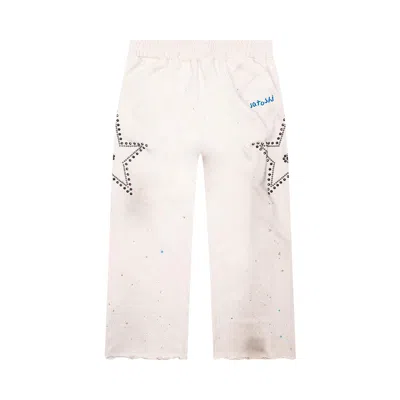 Pre-owned Satoshi Nakamoto Star Studded Sweatpant 'white' | Men's Size M