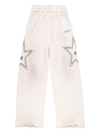 Satoshi Nakamoto Star-studded Track Pants In Neutral