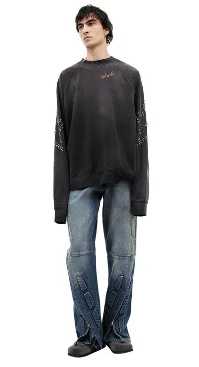 Satoshi Nakamoto Sweatshirt With Studded Stars In Gray