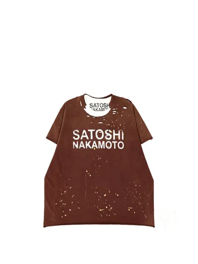 Satoshi Nakamoto Thermal Long-sleeve T-shirt In Brown
