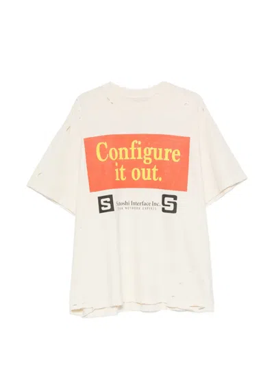 Satoshi Nakamoto T-shirt In Distressed-optik In White