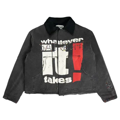 Pre-owned Satoshi Nakamoto Whatever It Takes 9 To 5 Work Jacket 'washed Black' | Men's Size Xl