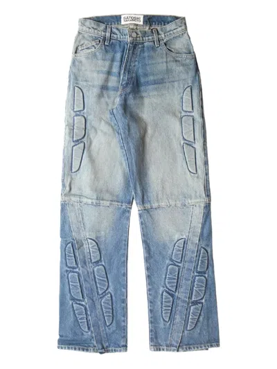 Satoshi Nakamoto Enduro Belt-loop Buttoned Jeans In Blue