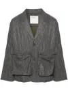 Satta Crinkle Single-breasted Blazer In Grey