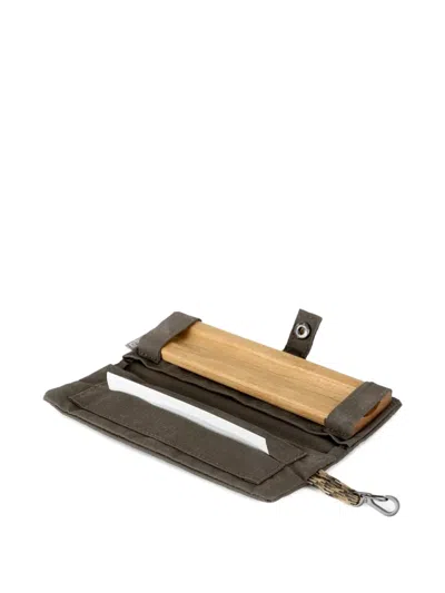 Satta Wooden-insert Rolling Pouch Travel Accessorie In Brown