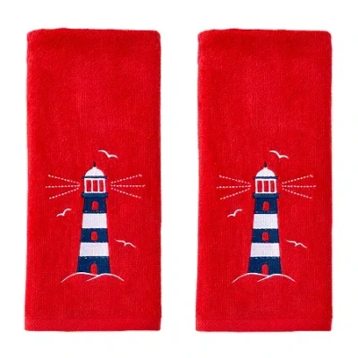 Saturday Knight 2-pc. Beach + Nautical Hand Towel In Red