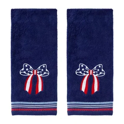 Saturday Knight Americana Bow 2-pc. Hand Towel In Blue