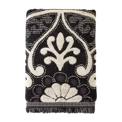 Saturday Knight Amherst Medallion Bath Towel Embellished Medallion Bath Towel In Black