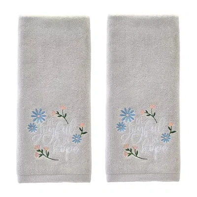 Saturday Knight Be Joyful In Hope Hand Towel 2-pc. Inspirational Hand Towel In Gray
