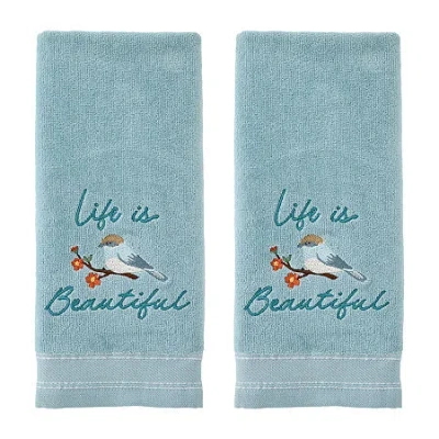 Saturday Knight Beautiful 2-pc. Hand Towel In Blue