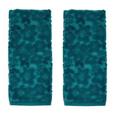 Saturday Knight Blossom Floral 2-pc. Hand Towel In Green