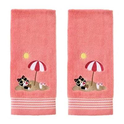 Saturday Knight Buried Cat Hand Towel 2-pc. Hand Towel In Pink