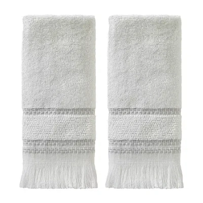 Saturday Knight Casual Monogram 2-pc. Fingertip Towel In White