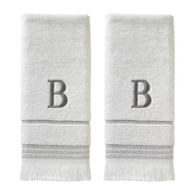 Saturday Knight Casual Monogram 2-pc. Hand Towel In White