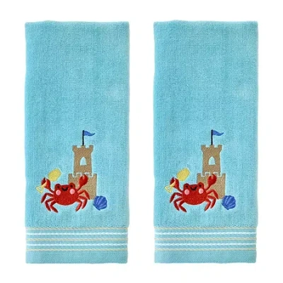 Saturday Knight Crabby Castle Hand Towel 2-pc. Beach + Nautical Hand Towel In Blue