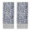 Saturday Knight Distressed Leaves 2-pc. Hand Towel In Blue