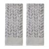 Saturday Knight Distressed Leaves 2-pc. Hand Towel In Gray