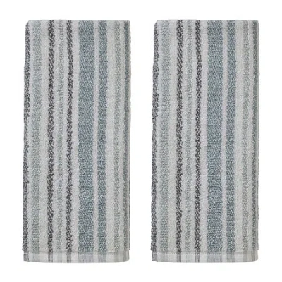 Saturday Knight Farmhouse Stripe 2-pc. Hand Towel In Blue