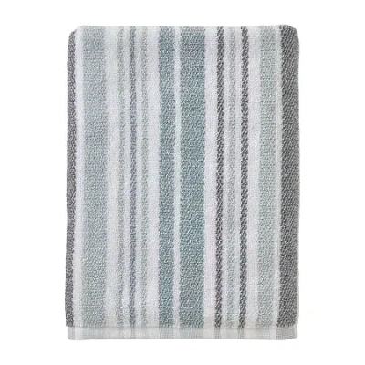 Saturday Knight Farmhouse Striped Bath Towel In Blue