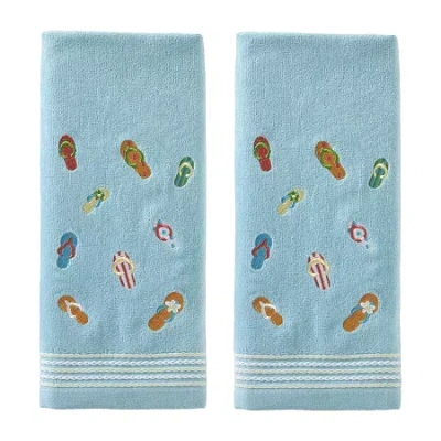 Saturday Knight Flip Flop On Blue 2-pc. Hand Towel