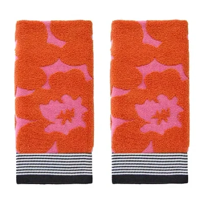Saturday Knight Floral Grande 2-pc. Hand Towel In Orange