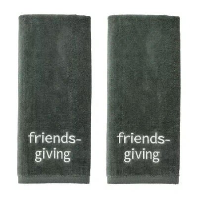 Saturday Knight Friendsgiving 2-pc. Hand Towel In Green