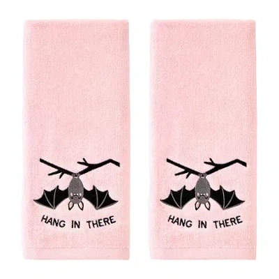 Saturday Knight Hang In Ther Bat Hand Towel 2-pc. Hand Towel In Pink