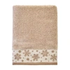 Saturday Knight Heather Snowflake Bath Towel Embellished Holiday Bath Towel In Brown