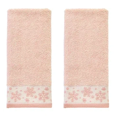 Saturday Knight Heather Snowflake Hand Towel 2-pc. Embellished Hand Towel In Pink