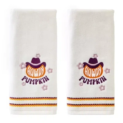 Saturday Knight Howdy Pumpkin 2-pc. Hand Towel In White