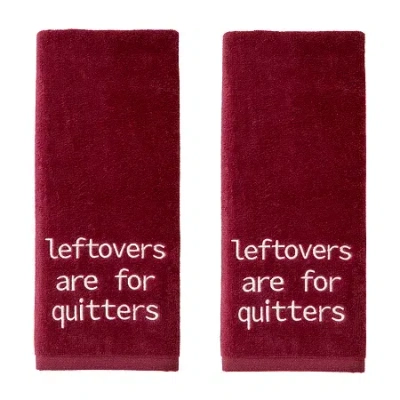Saturday Knight Leftovers Are For Quitters 2-pc. Hand Towel In Red