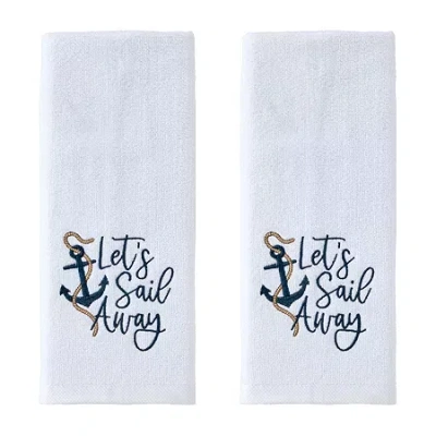 Saturday Knight Lets Sail Away Hand Towel 2-pc. Hand Towel In White
