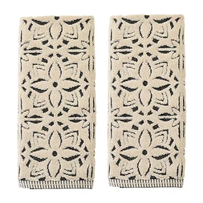Saturday Knight Lisbon 2-pc. Embellished Hand Towel In Black
