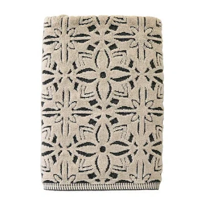 Saturday Knight Lisbon Bath Towel Embellished Brocade Bath Towel In Neutral