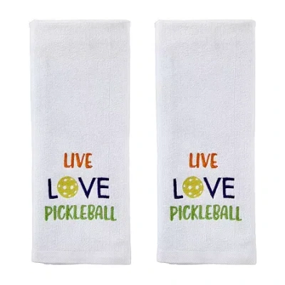 Saturday Knight Live Love Pickleball Hand Towel 2-pc. Hand Towel In White