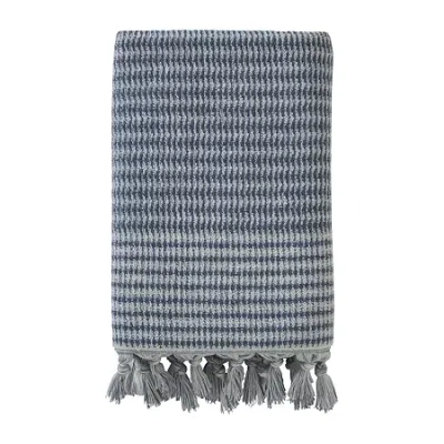 Saturday Knight Longborough Geometric Bath Towel In Blue