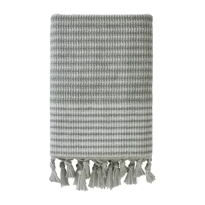 Saturday Knight Longborough Geometric Bath Towel In Green