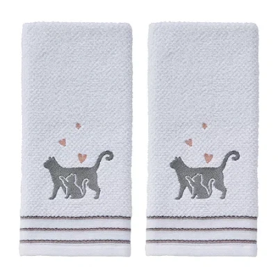 Saturday Knight Mama Cat 2-pc. Hand Towel In White
