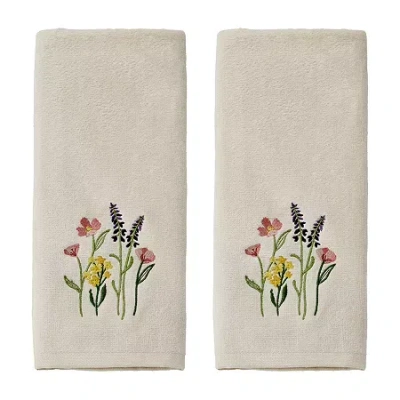 Saturday Knight Meadow Bouquet 2-pc. Floral Hand Towel In White
