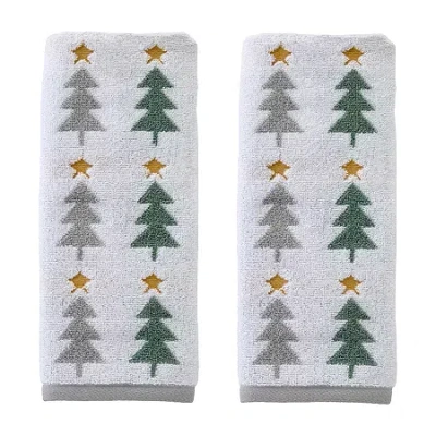 Saturday Knight Multi Trees Hand Towel 2-pc. Embellished Hand Towel