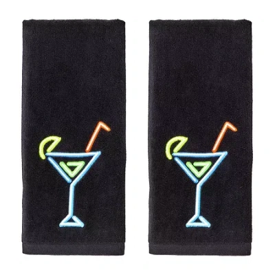 Saturday Knight Neon Cocktail Hand Towel 2-pc. Hand Towel In Black