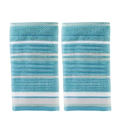 Saturday Knight Neutral Nuances Seabrook Stripe 2-pk Hand Towels In Blue