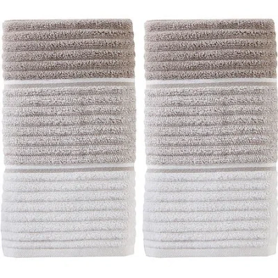 Saturday Knight Planet Ombre 2-pk Hand Towels In Brown