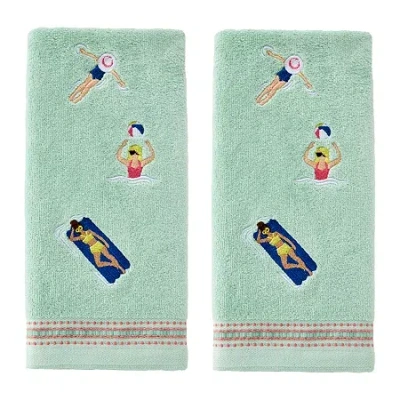 Saturday Knight Pool Party 2-pc. Hand Towel In Green