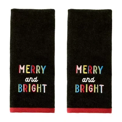 Saturday Knight Rainbows Merry Hand Towel 2-pc. Hand Towel In Black